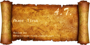 Auer Tina névjegykártya